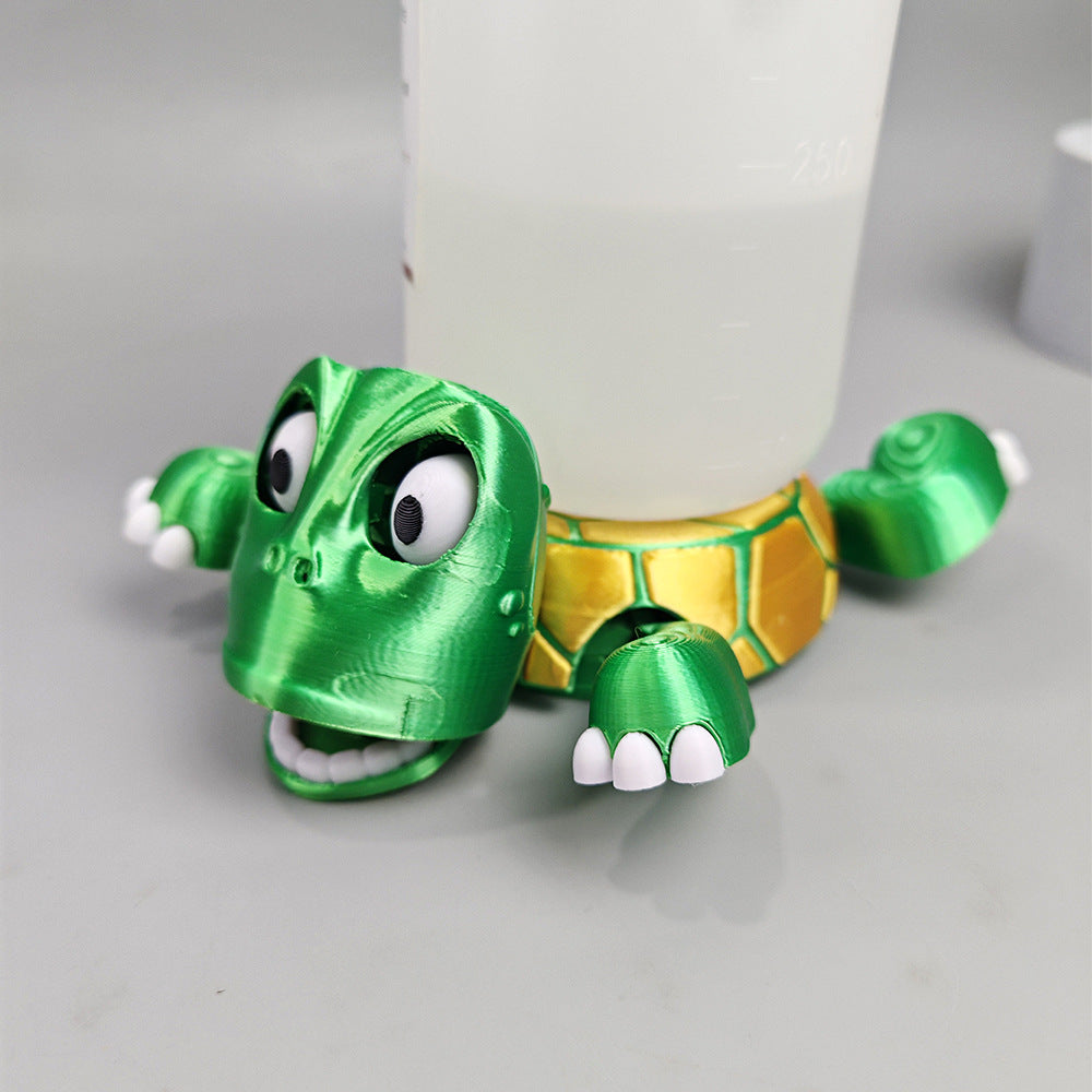 Turtle Coaster with Funny Expression when you put a Glass on His Back