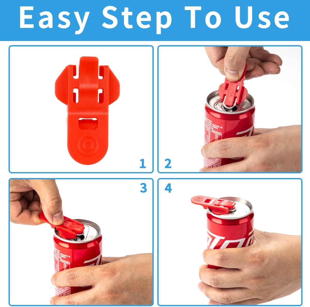 Easy Can Opener, 6-Pcs color soda beer can opener and beverage can cover protector,Premium Plastic Shields.