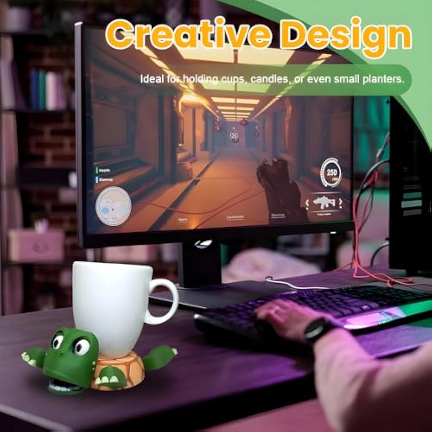 Turtle Coaster with Funny Expression when you put a Glass on His Back