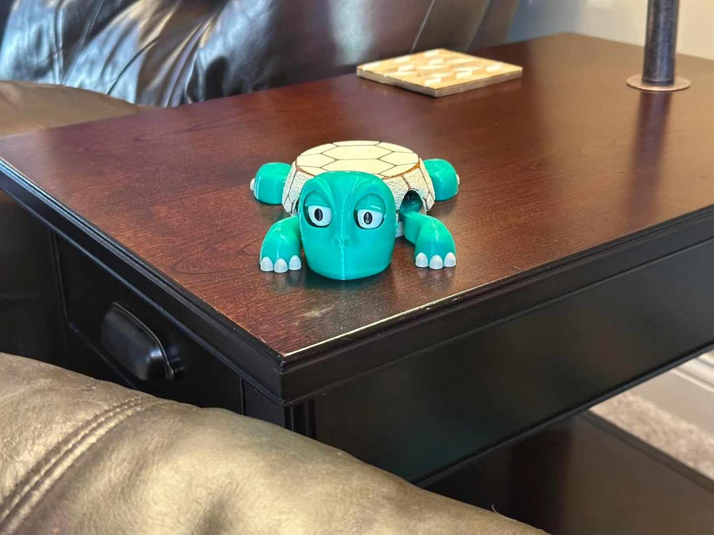 Turtle Coaster with Funny Expression when you put a Glass on His Back