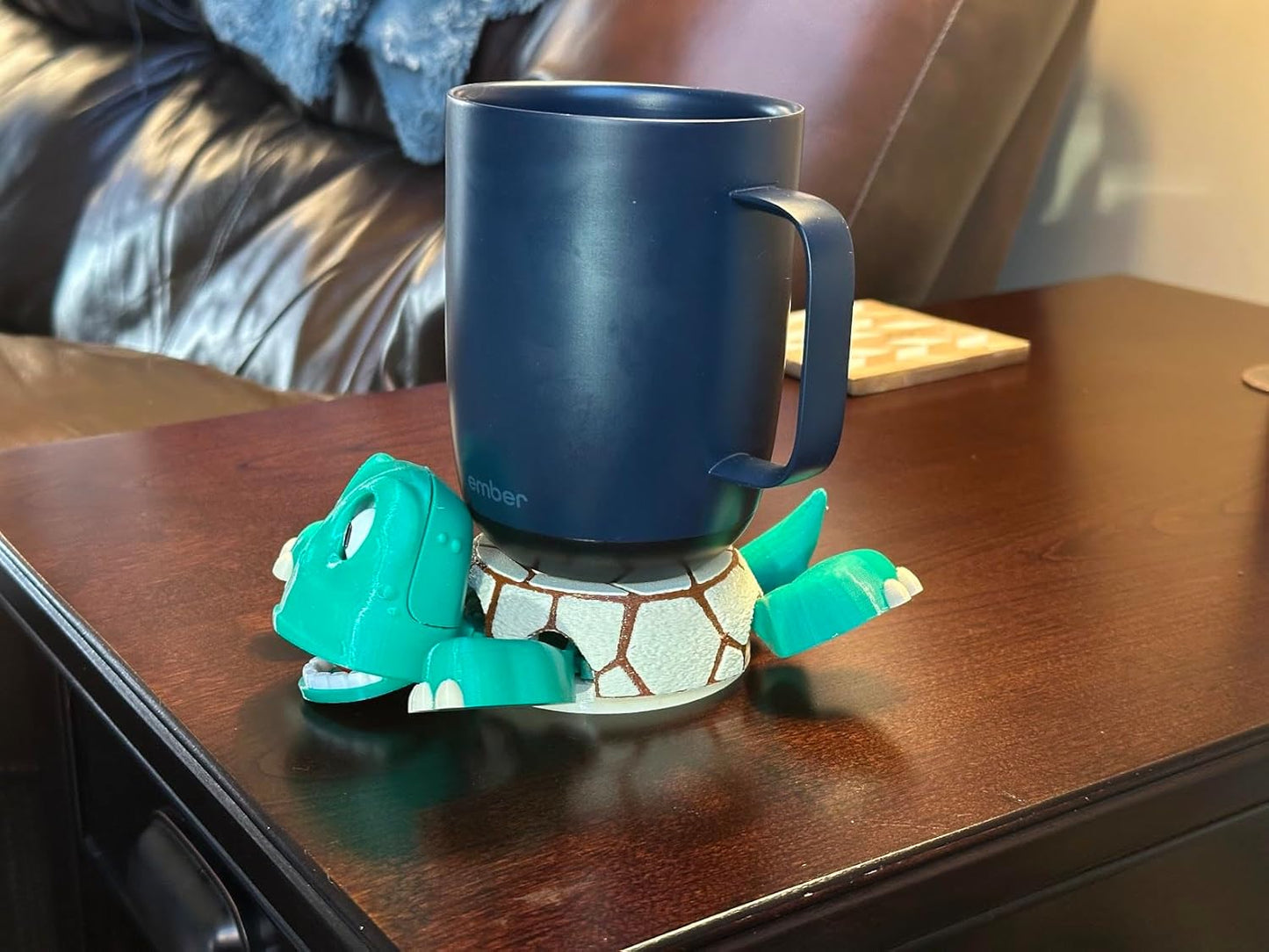 Turtle Coaster with Funny Expression when you put a Glass on His Back