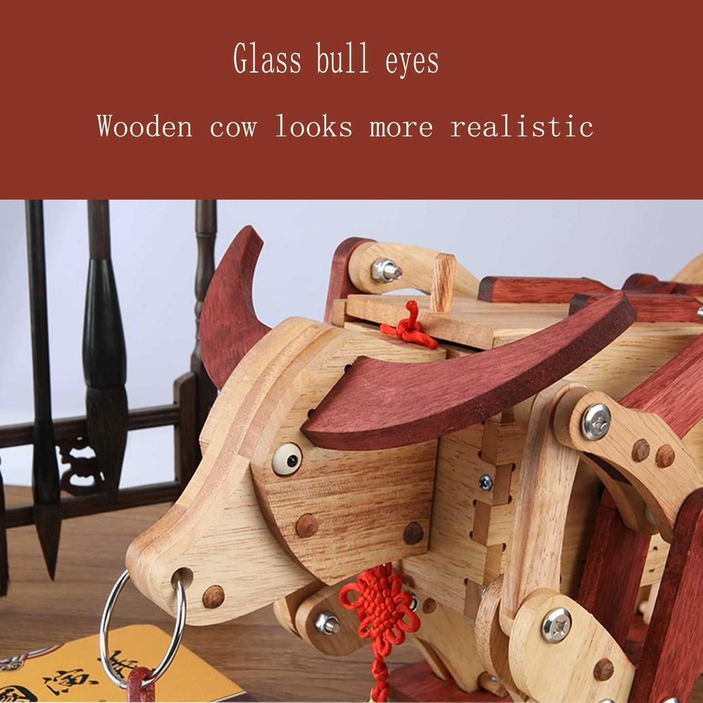 DIY Movable 3D Wooden Cow Puzzle, Suitable for Adults and Children, Wooden Crafts