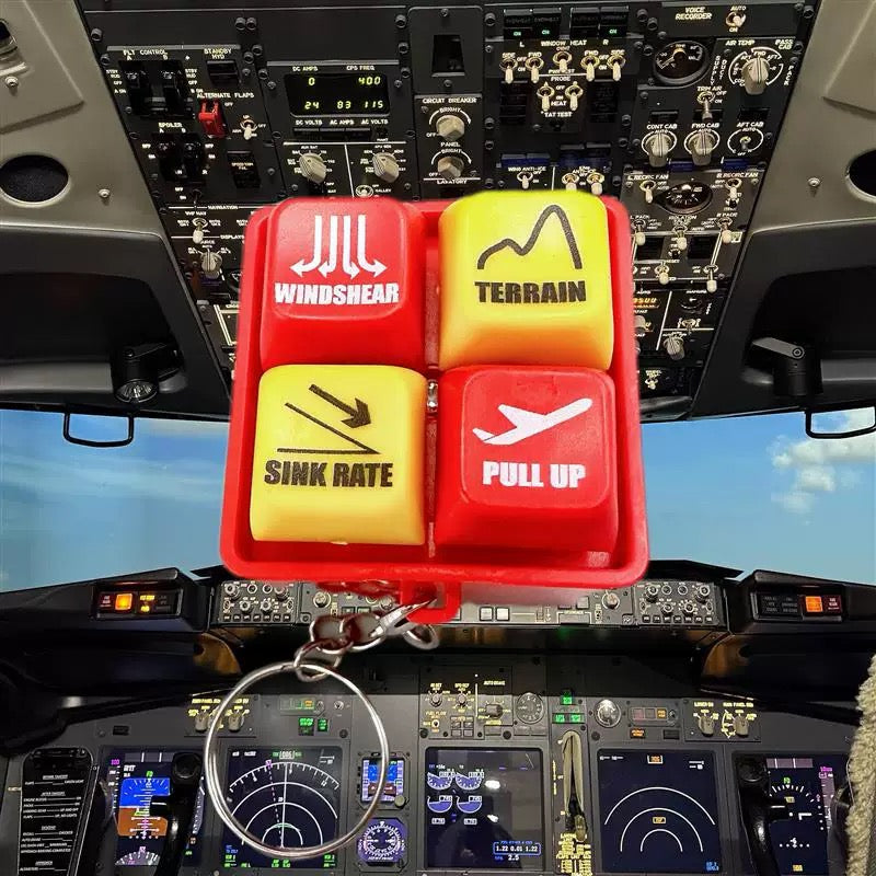 EGPWS Warning Sound Simulator Keychain - Realistic Cockpit Terrain Alert System | Battery-Operated Pilot Gift for Aviation Enthusiasts