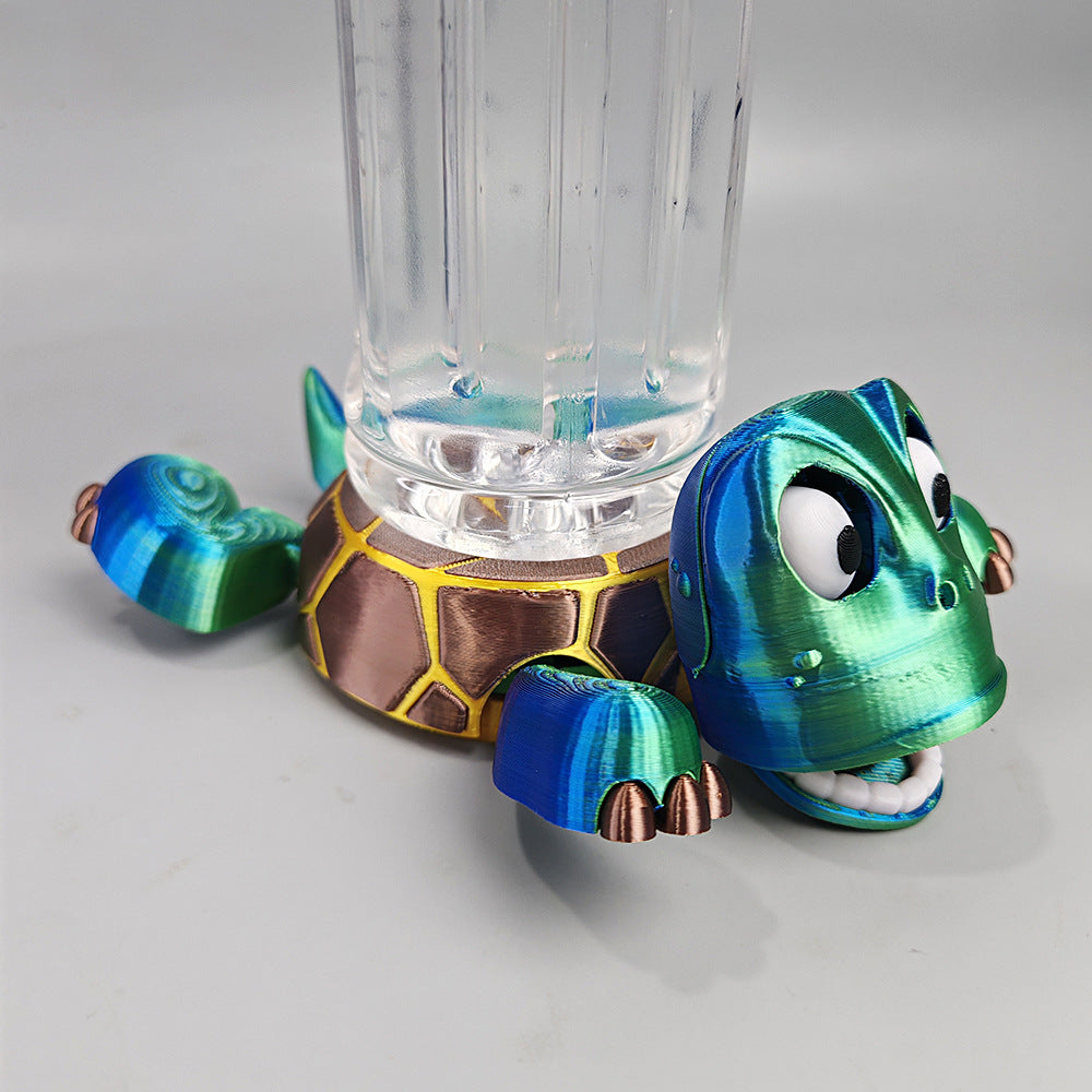 Turtle Coaster with Funny Expression when you put a Glass on His Back