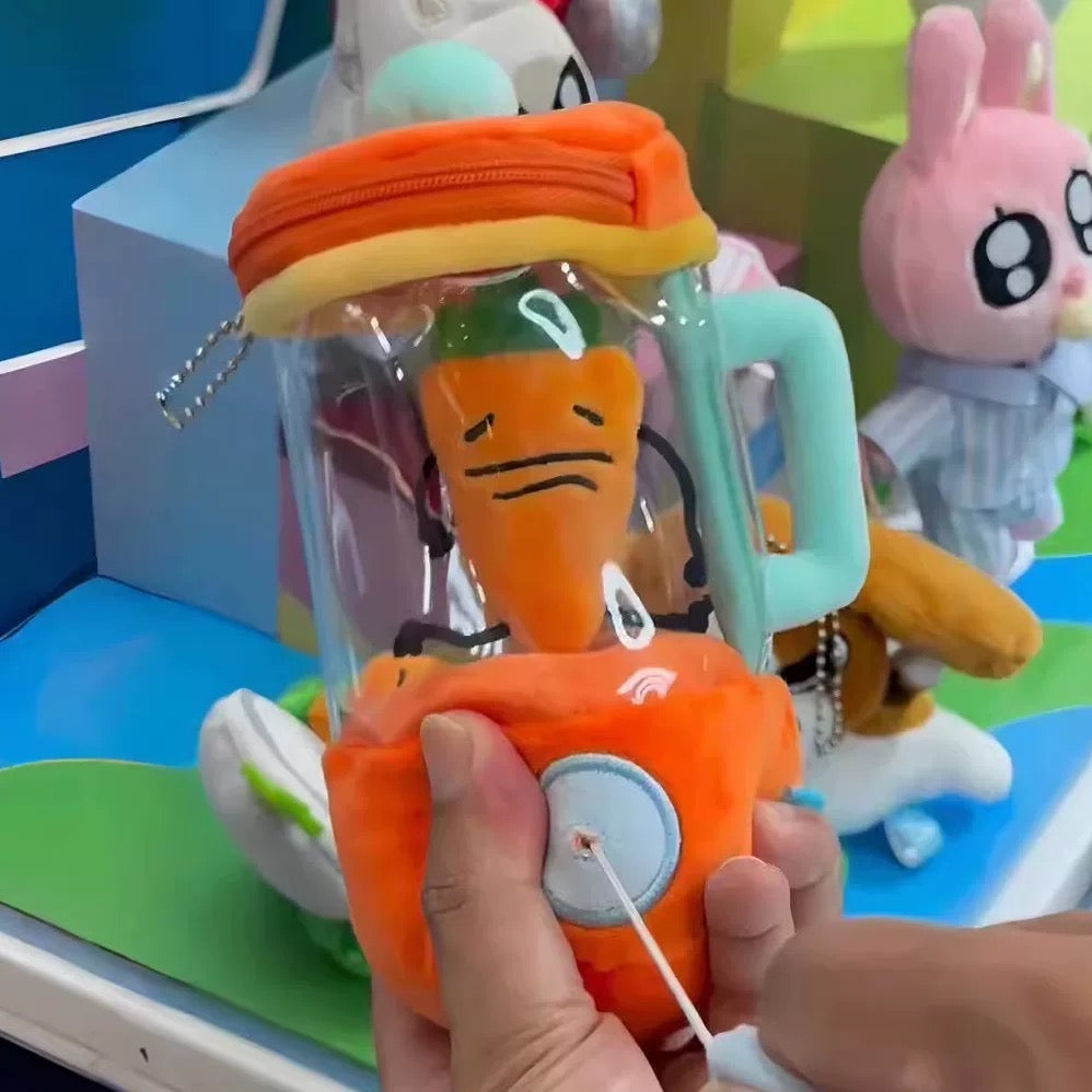 Plush Carrot Juicer Toy,Cute,Creative,Novelty,Portable,Carrot Doll