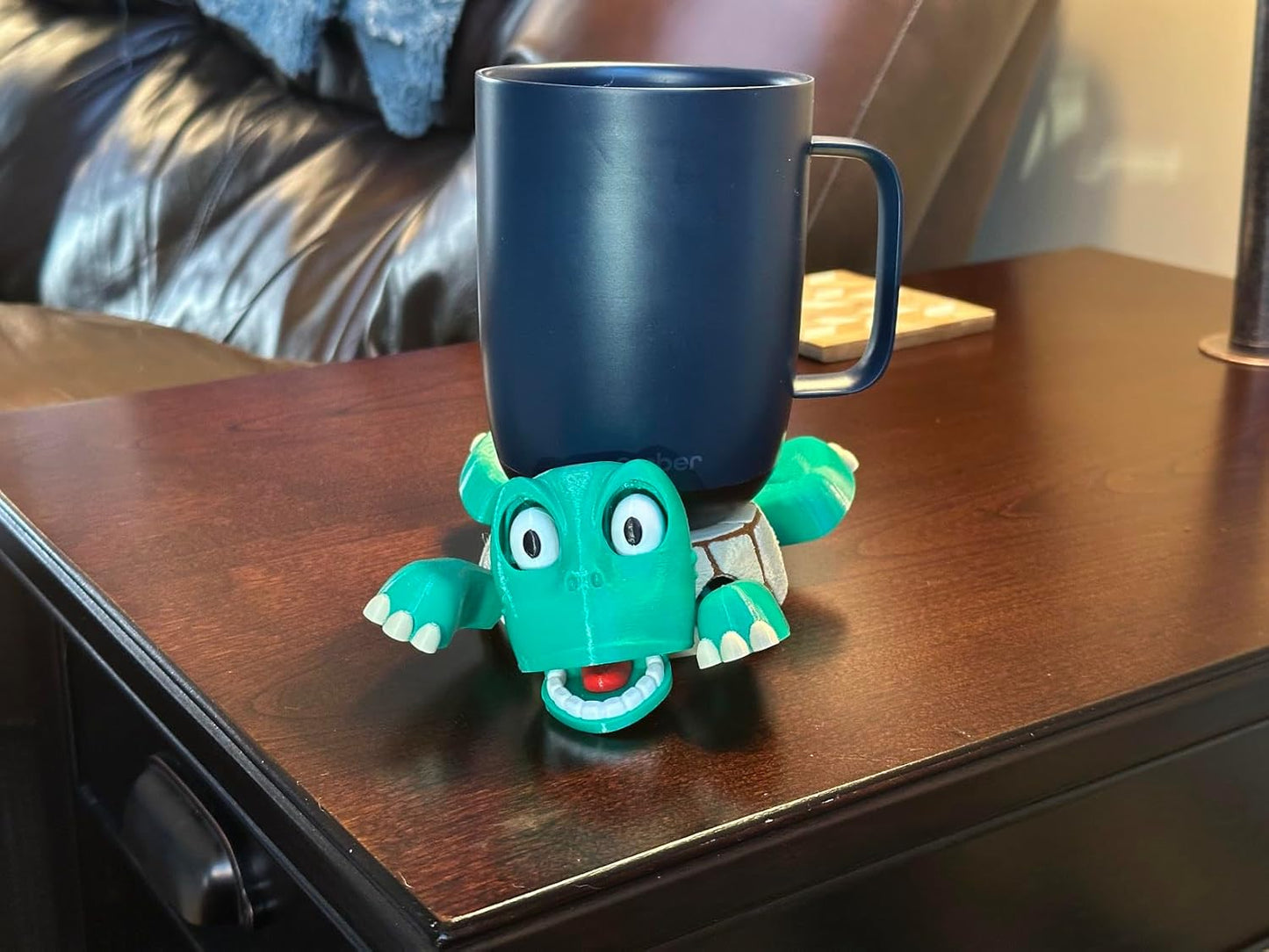 Turtle Coaster with Funny Expression when you put a Glass on His Back