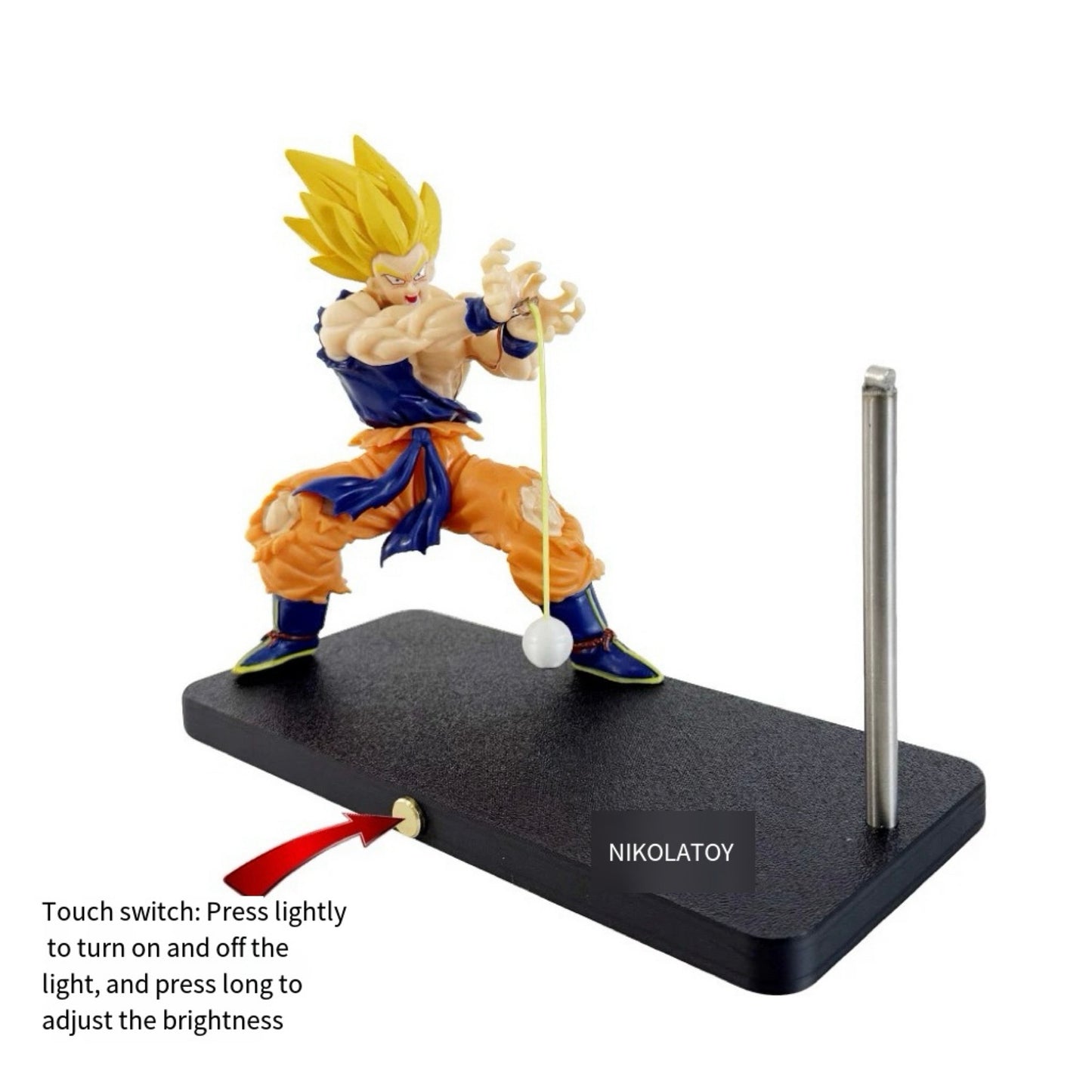 Dragon Ball Goku Kamehameha Floating Night Light – USB Rechargeable Anime Bedroom Decor for Men
