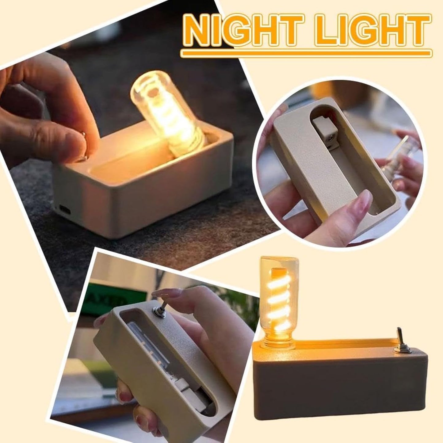 Mini Lamp Mechanical Night Light, Creative Magnetic Flippable Table Lamp
