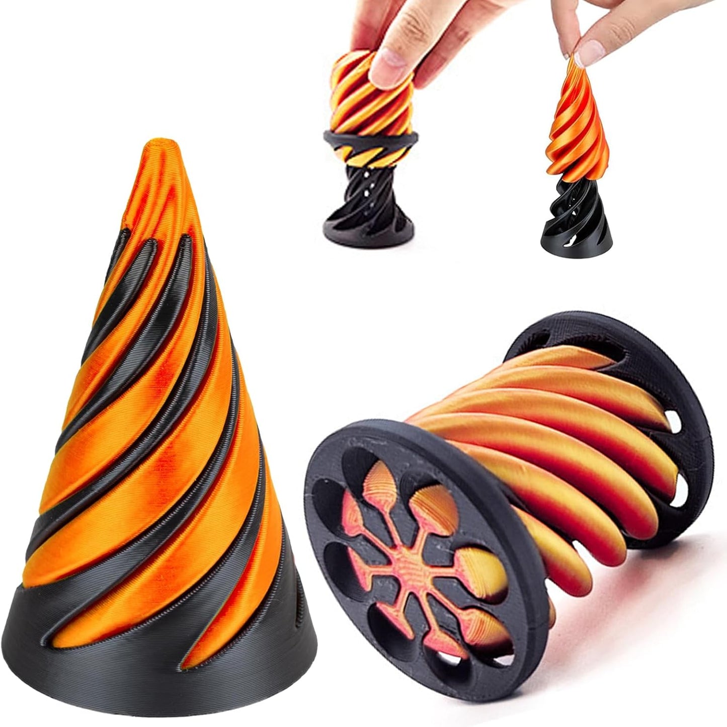 Impossible Cone, Spiral Cone Fidget Toy 3D Printed Spiral Fidget Toys