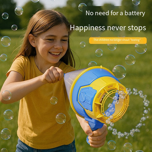 utomatic Bubble Blaster Gun – Wind-Powered, No Spill, Rechargeable Kids Toy