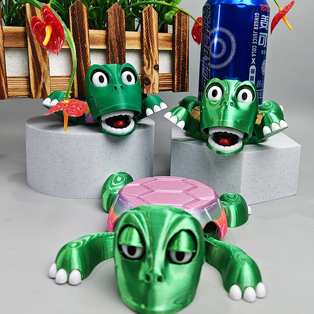 Turtle Coaster with Funny Expression when you put a Glass on His Back