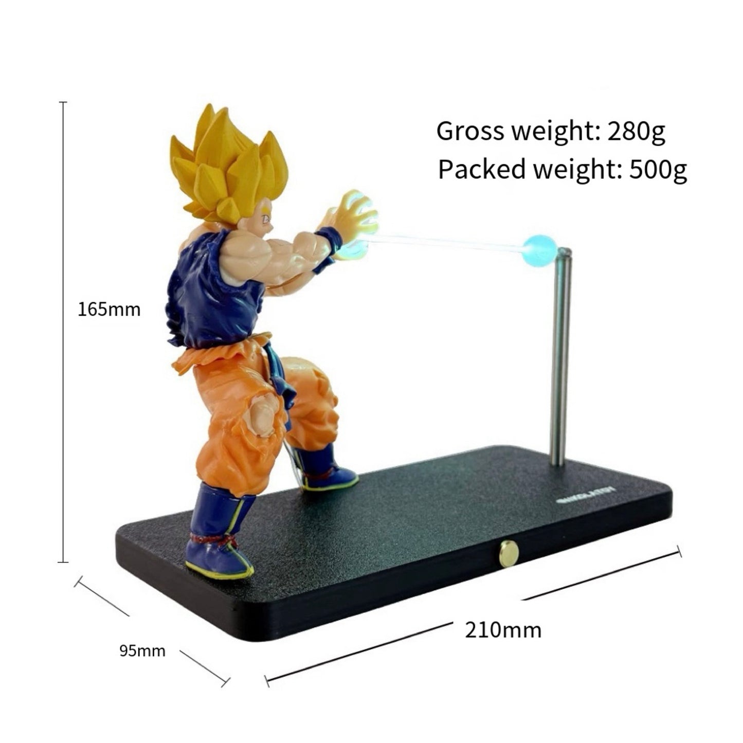 Dragon Ball Goku Kamehameha Floating Night Light – USB Rechargeable Anime Bedroom Decor for Men
