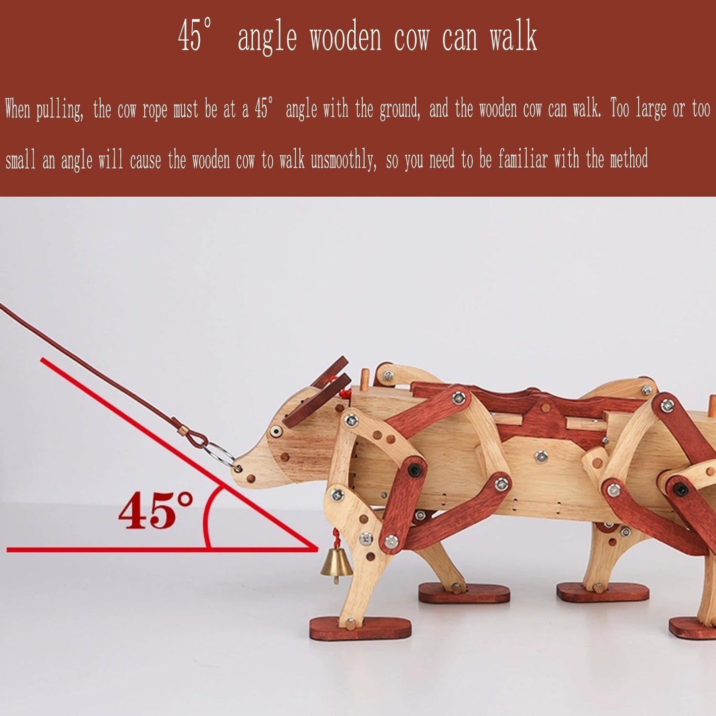 DIY Movable 3D Wooden Cow Puzzle, Suitable for Adults and Children, Wooden Crafts