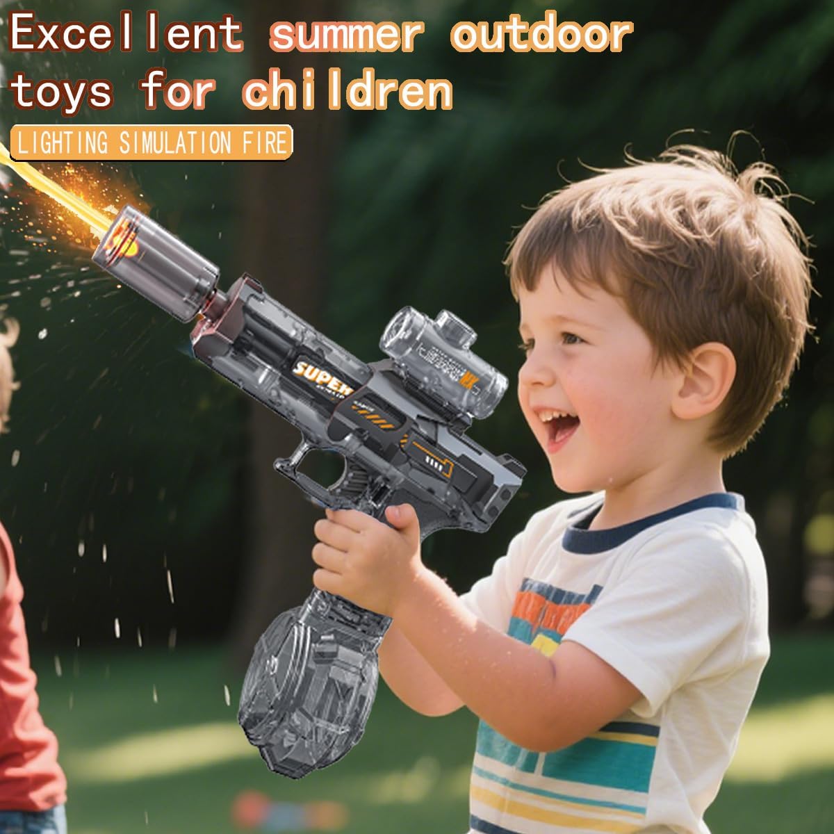 Electric Water Gun - Rechargeable High-Power Water Blaster with LED Lights | 50ft Range for Pool Parties & Backyard Battles