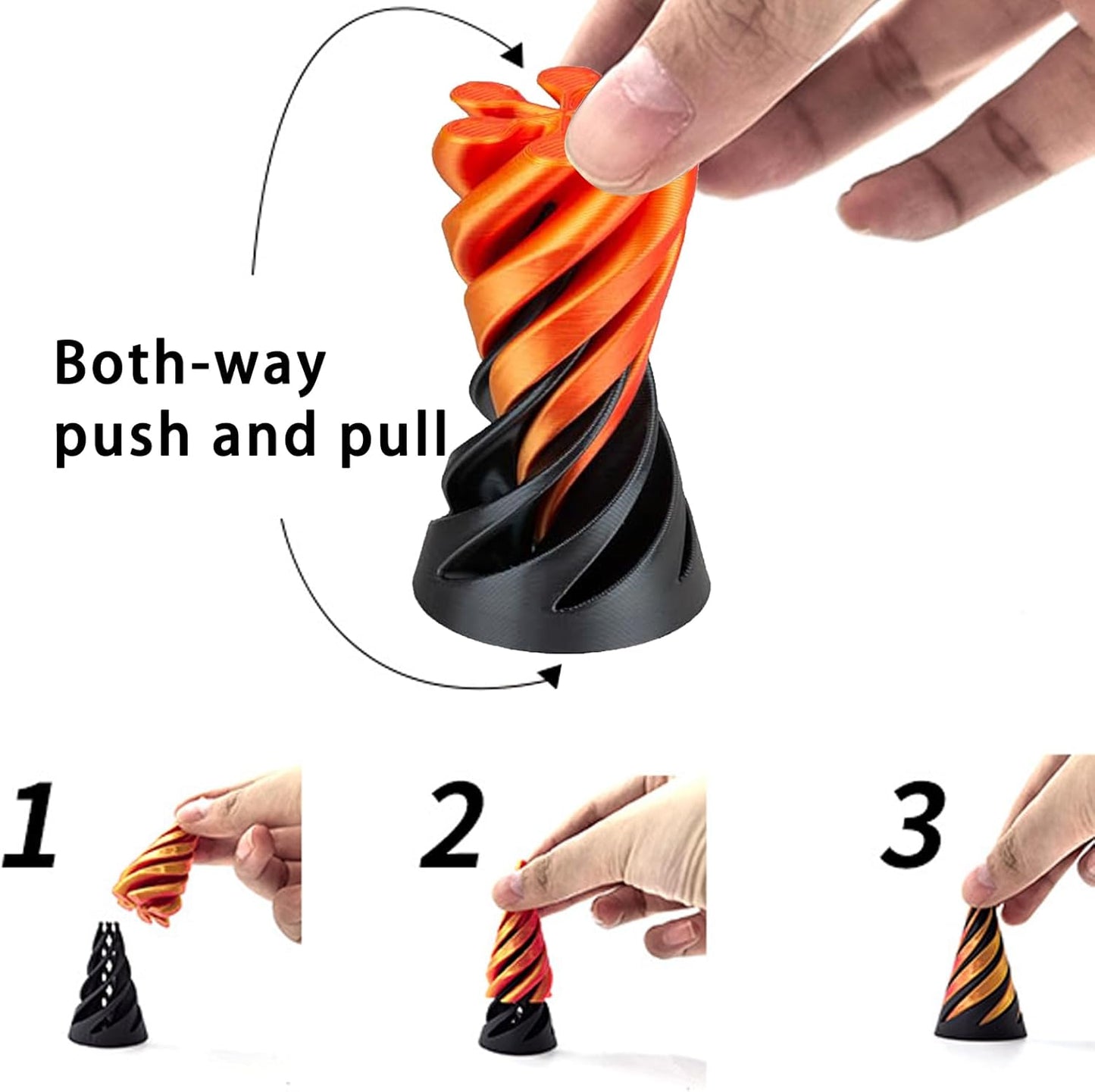 Impossible Cone, Spiral Cone Fidget Toy 3D Printed Spiral Fidget Toys