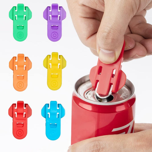 Easy Can Opener, 6-Pcs color soda beer can opener and beverage can cover protector,Premium Plastic Shields.