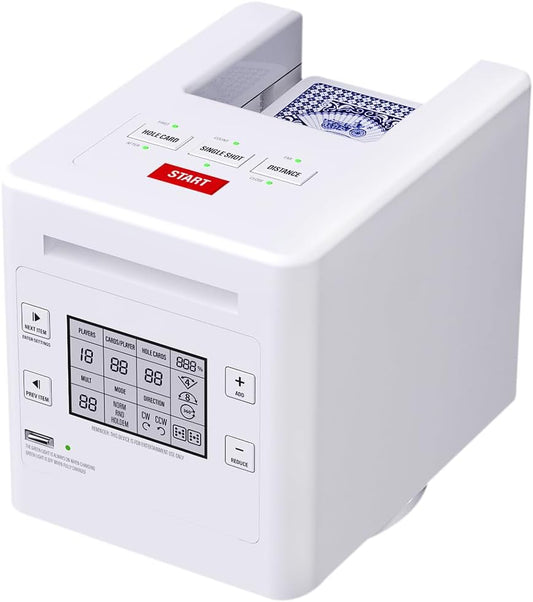 Card Dealer 4 Decks 12 Players Max 360° 180° Rotating Card Dealing with Texas Hold'em Mode