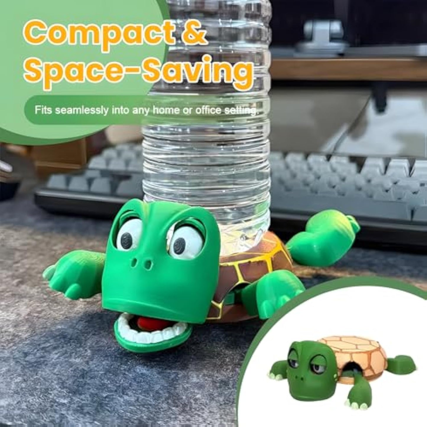 Turtle Coaster with Funny Expression when you put a Glass on His Back
