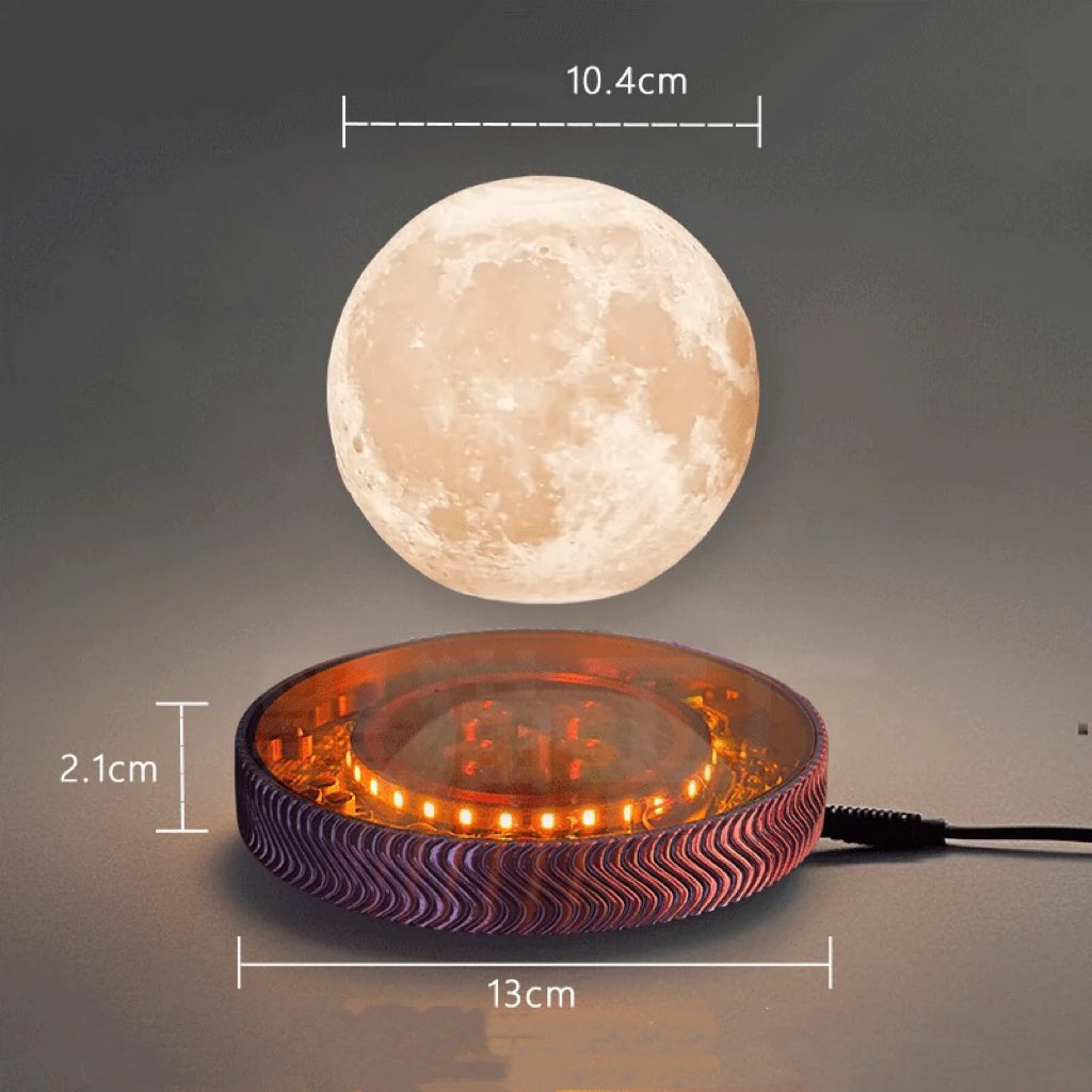 Levitating Moon Lamp,Floating and Spinning in Air Freely with 3D Printing